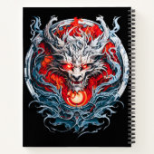 Fire Red Flame Mythical Dragon Head Notitieboek (Achterkant)