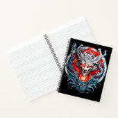Fire Red Flame Mythical Dragon Head Notitieboek (Binnen)