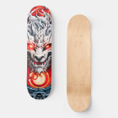 Fire Red Flame Mythical Dragon Head Persoonlijk Skateboard (Voorkant)