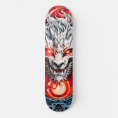 Fire Red Flame Mythical Dragon Head Persoonlijk Skateboard (Voorkant)