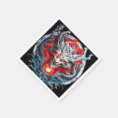 Fire Red Flame Mythical Dragon Head Servet (Hoek)