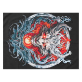 Fire Red Flame Mythical Dragon Head Tafelkleed (Voorkant (Horizontaal))
