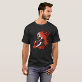 Fire red haired Rock n Roll Girl with Guitar T-shirt (Voorkant volledig)
