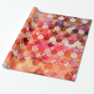 Fire Red Mermaidscales Mermaid Fishscales Cadeaupapier