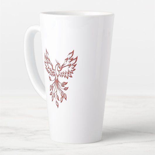 Fire Red Phoenix Latte Mok (Linkerhoek)