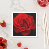 Fire Red Rose-Paper Cocktail Napkins Servet (Insitu)