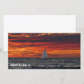 Fire Red Sunset - Marina Del Rey, CA Bedankkaart (Voorkant / Achterkant)