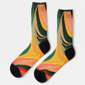 Fire red yellow organic lines modern  sokken (Links)