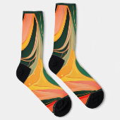Fire red yellow organic lines modern  sokken (Rechts)