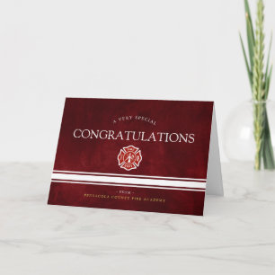 Fire Rescue Academy Custom Red Gefeliciteerd Kaart