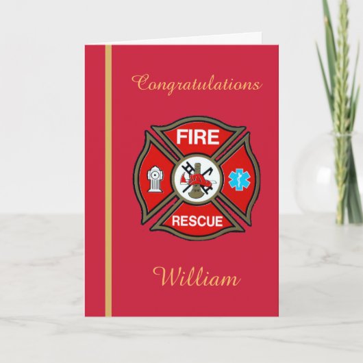 Fire Rescue EMT Custom Birthday Card Kaart (Voorkant)