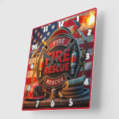 Fire Rescue Heroic Tribute Wall Vierkante Klok (Hoek)