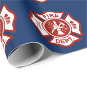 Fire Rescue Maltese Cross Symbol Navy Cadeaupapier (Rol Hoek)
