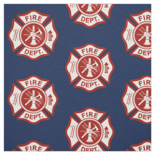Fire Rescue Maltese Cross Symbol Navy Stof