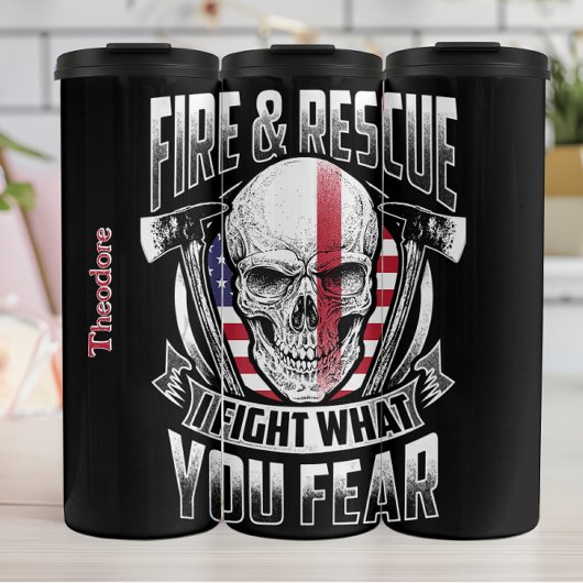 Fire Rescue Skull Design Thermosbeker