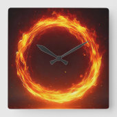 fire ring vierkante klok (Voorkant)