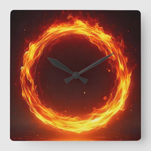 fire ring vierkante klok (Voorkant)