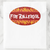 Fire Rollegirl Ovale Sticker (Tas)
