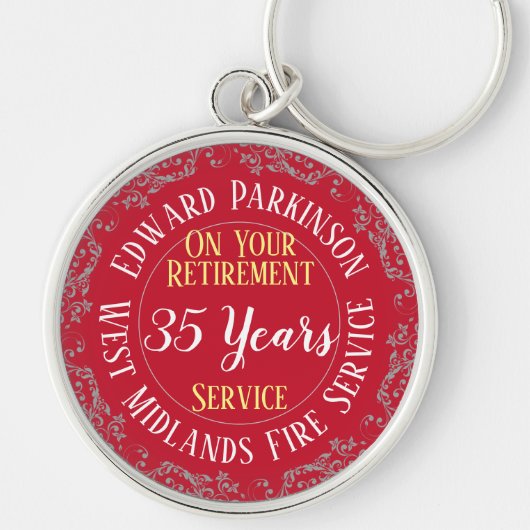 Fire Service Employee Retirement Award Sleutelhanger (Voorkant)