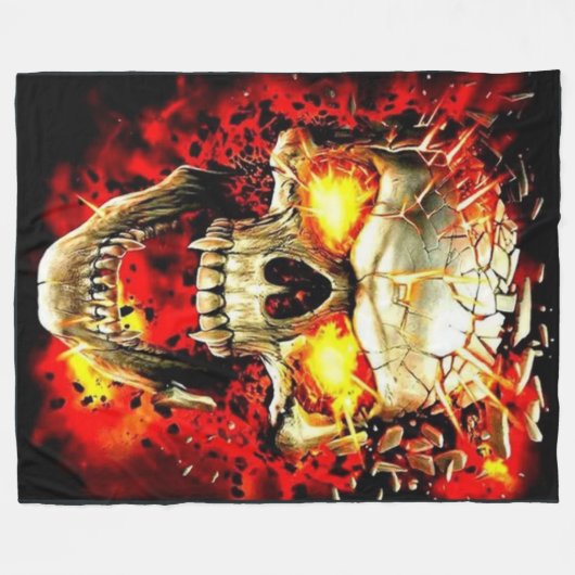 FIRE SKULL FLEECE DEKEN (Voorkant (Horizontaal))