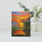 Fire Sky Sunset Briefkaart (Staand voorkant)