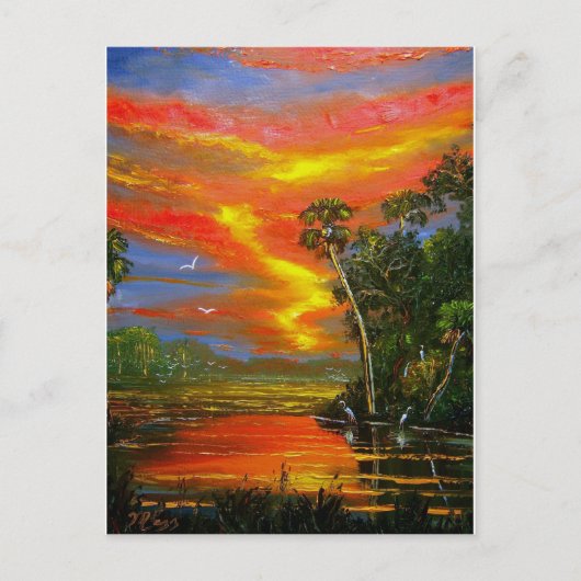 Fire Sky Sunset Briefkaart (Voorkant)
