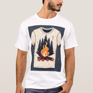 Fire 🔥sneeuw ontwerp bedrukt T-shirt