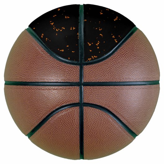 Fire Sparks bedekken je foto brandende as zwart Basketbal (Rechts)