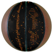 Fire Sparks Overlay Naam Quote Burning Ashes Zwart Basketbal (Verticaal)