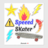 Fire Speed Skateboard Stickers (Schaatsontwerpen) (Vel)