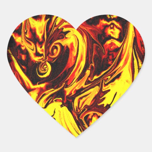 Fire Spirit Heart Sticker (Voorkant)