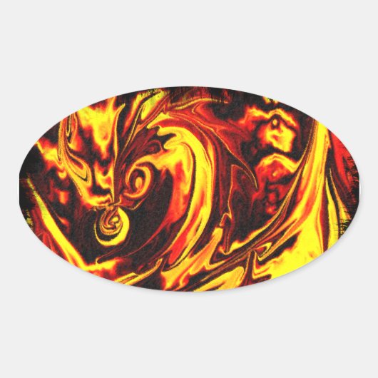 Fire Spirit Oval Sticker (Voorkant)