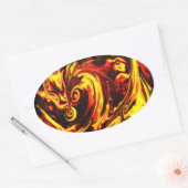 Fire Spirit Oval Sticker (Envelop)