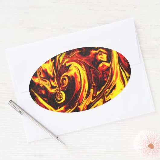 Fire Spirit Oval Sticker (Envelop)