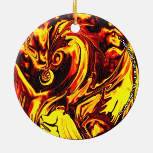 Fire Spirit Round-Ornament Keramisch Ornament (Achterkant)