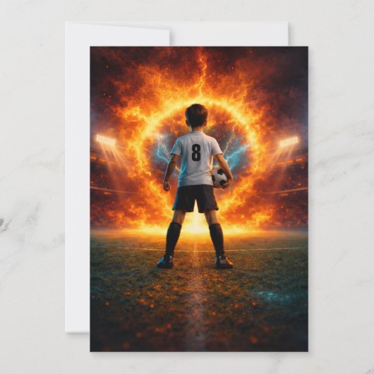 Fire Stadium Theme Boys 8th Birthday Party Kaart (Achterkant)