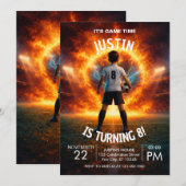 Fire Stadium Theme Boys 8th Birthday Party Kaart (Voorkant / Achterkant)