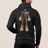 Fire Storm Elemental Black Graphic Full-Zip Hoodie (Achterkant)