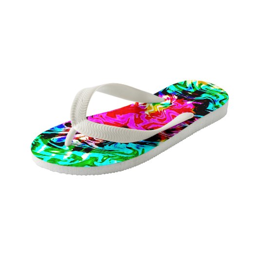 Fire Storm Tie Dye Kinder Teenslippers (Schuin)