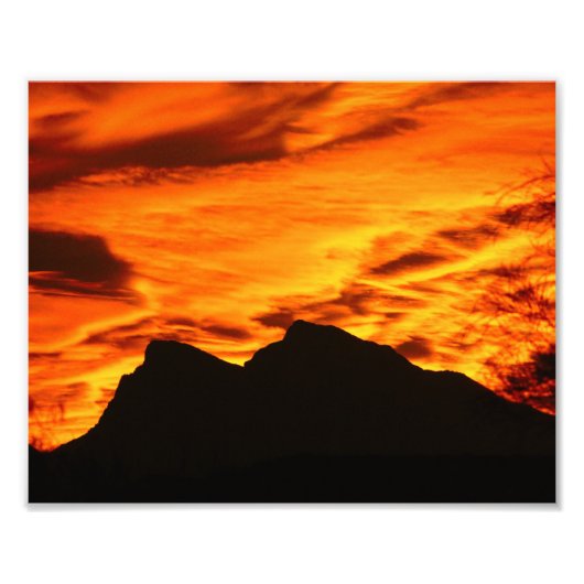Fire Sunset Photo Print Foto Afdruk (Voorkant)