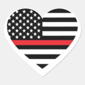 Fire Support Flag Heart Shaped Sticker (Voorkant)