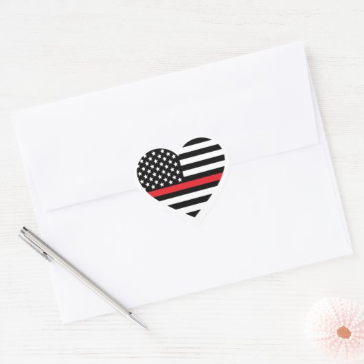 Fire Support Flag Heart Shaped Sticker (Envelop)