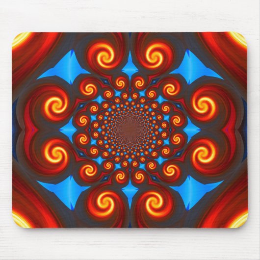 Fire Swirls Mousepad Muismat (Voorkant)
