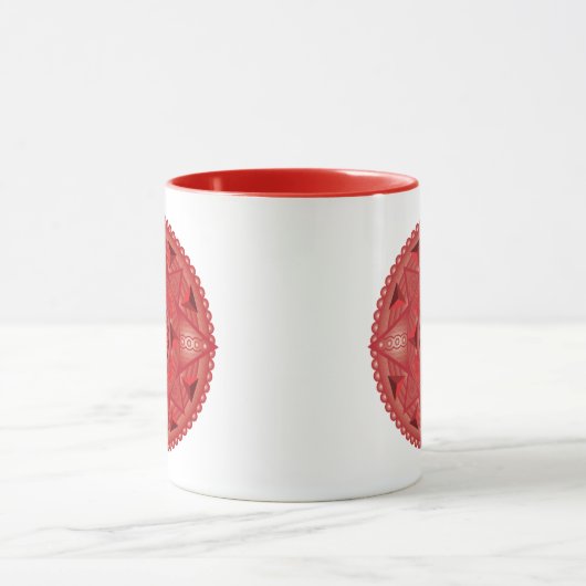 Fire Tetrahedron Red Mandala Twee-toonse Mok (Midden)