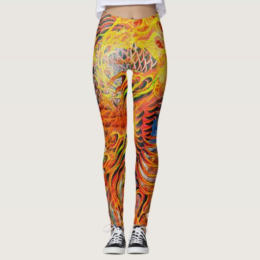 Fire Tiger Koi Leggings (Voorkant)
