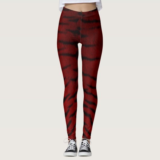 Fire Tiger Skin Print Leggings (Voorkant)