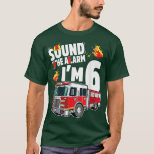Fire Truck 6th Birthday Boy brandweerman 6 Year T-shirt