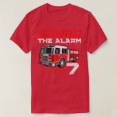 Fire Truck 7th Birthday Boy Future Firefight 7 Y T-shirt (Design voorkant)