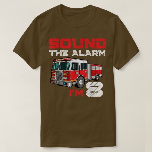 Fire Truck 8th Birthday Boy Future Firefight 8 Y T-shirt (Design voorkant)