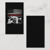 Fire Truck American Flag Firefighter Red US Line Visitekaartje (Voorkant / Achterkant)